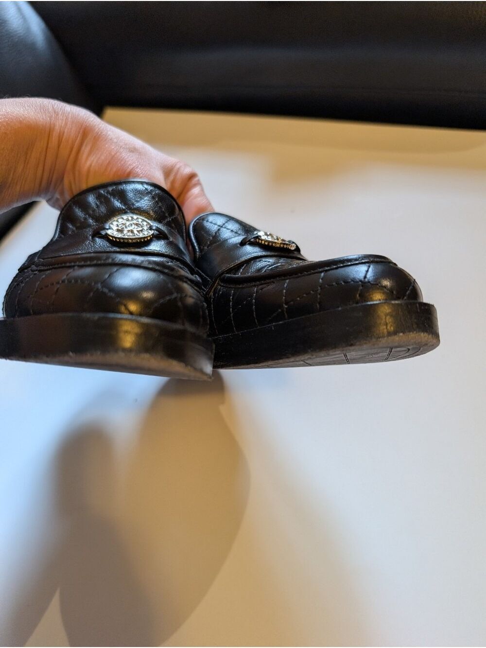 Chanel Quilted Lambskin Coin Loafers Size 39 In EUC - Picture 9 of 15